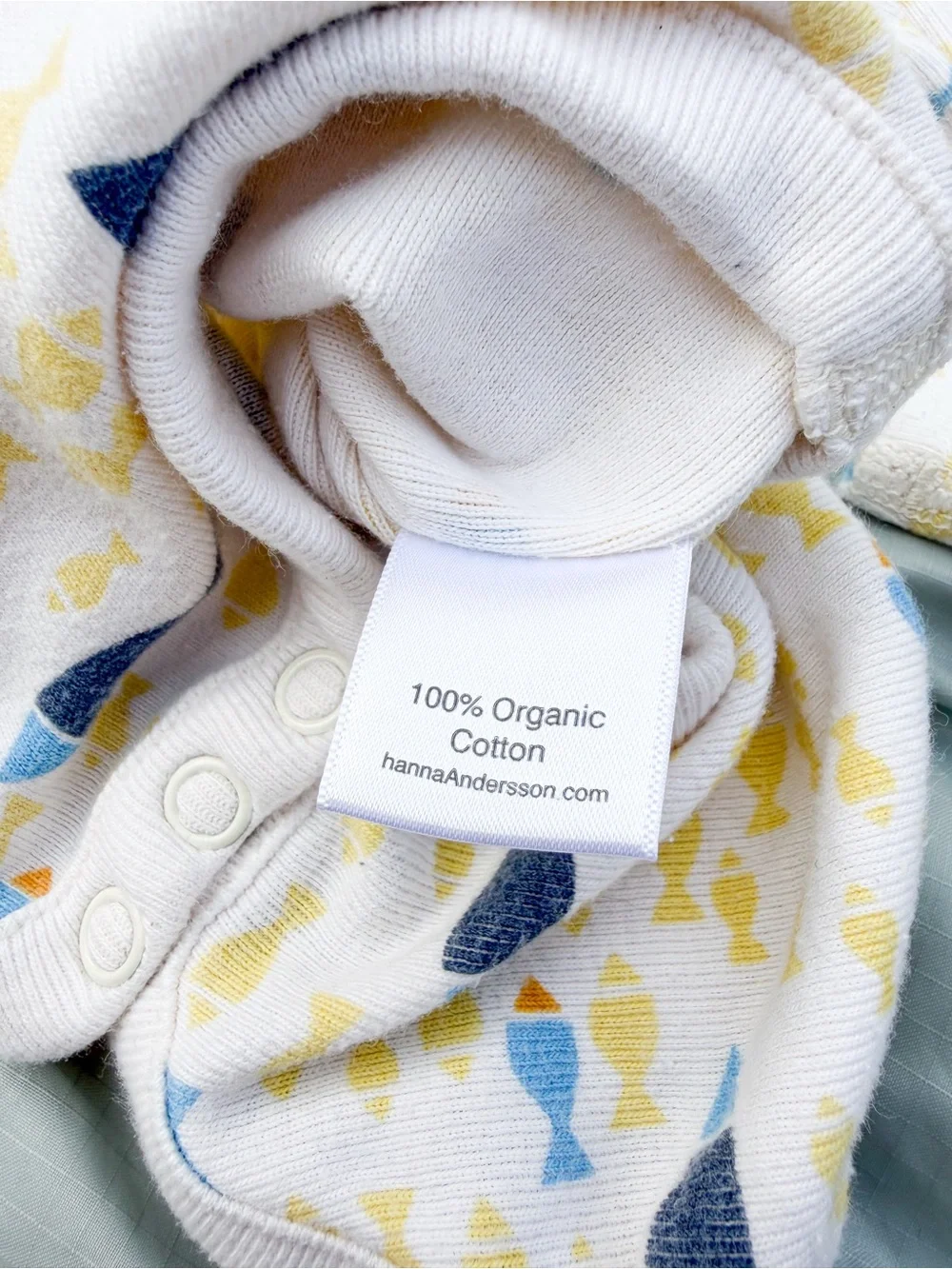 Hanna Andersson Organic Cotton Fish Bodysuit 60cm 3-6M Boy Girl Onesie EUC Boy